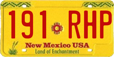 NM license plate 191RHP