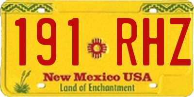 NM license plate 191RHZ