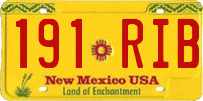 NM license plate 191RIB