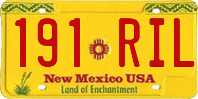 NM license plate 191RIL