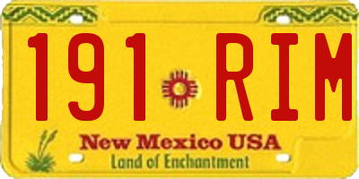 NM license plate 191RIM
