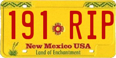 NM license plate 191RIP
