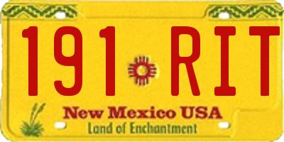 NM license plate 191RIT