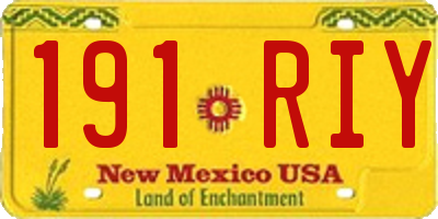 NM license plate 191RIY