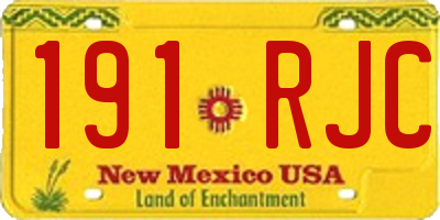 NM license plate 191RJC