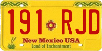 NM license plate 191RJD