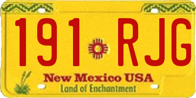 NM license plate 191RJG