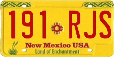 NM license plate 191RJS
