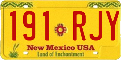 NM license plate 191RJY