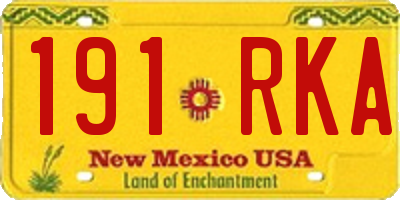 NM license plate 191RKA