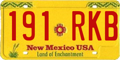NM license plate 191RKB