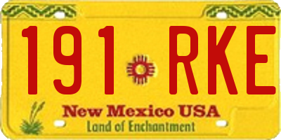 NM license plate 191RKE