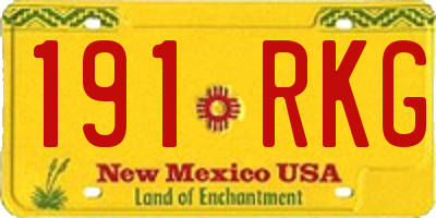 NM license plate 191RKG