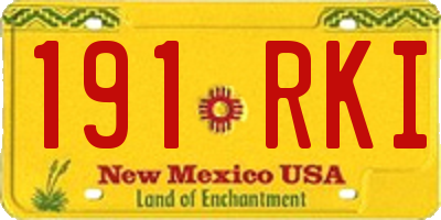 NM license plate 191RKI