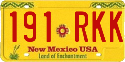 NM license plate 191RKK