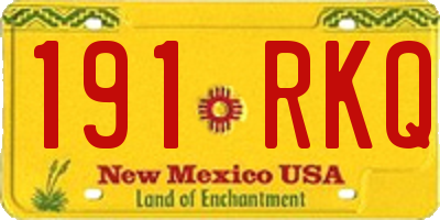 NM license plate 191RKQ