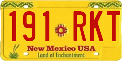 NM license plate 191RKT