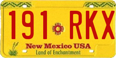 NM license plate 191RKX