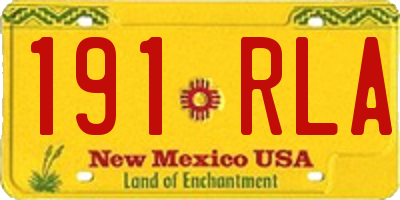NM license plate 191RLA
