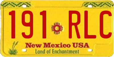 NM license plate 191RLC