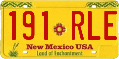 NM license plate 191RLE