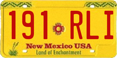 NM license plate 191RLI