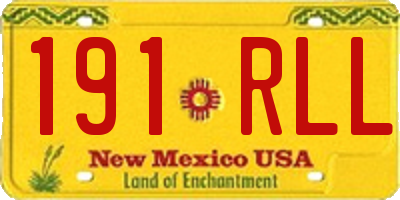NM license plate 191RLL