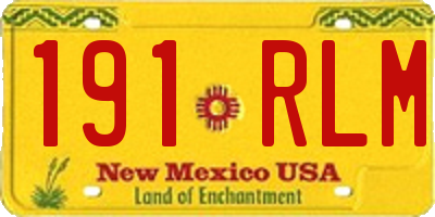 NM license plate 191RLM