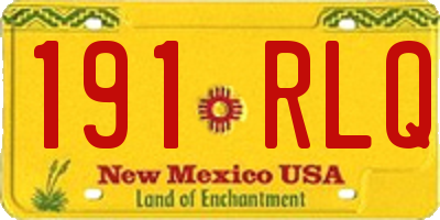 NM license plate 191RLQ
