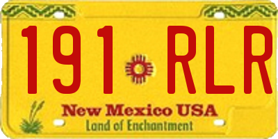 NM license plate 191RLR