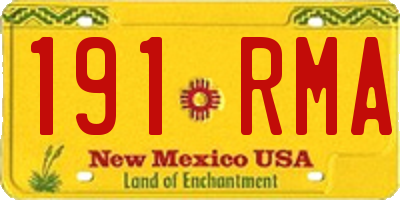 NM license plate 191RMA