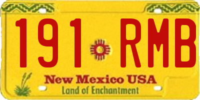 NM license plate 191RMB