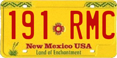 NM license plate 191RMC