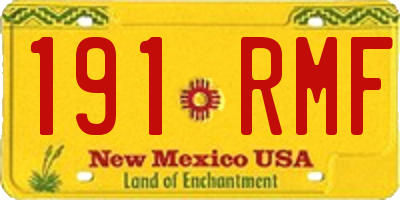 NM license plate 191RMF