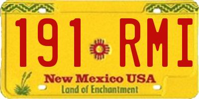 NM license plate 191RMI