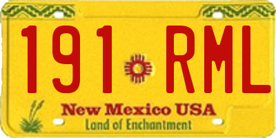 NM license plate 191RML