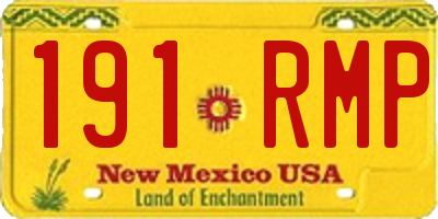 NM license plate 191RMP