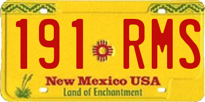 NM license plate 191RMS