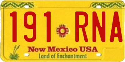 NM license plate 191RNA