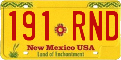NM license plate 191RND