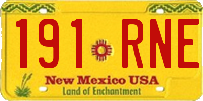 NM license plate 191RNE