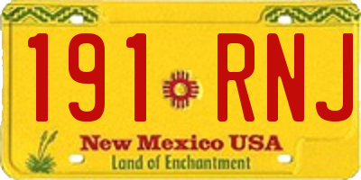 NM license plate 191RNJ