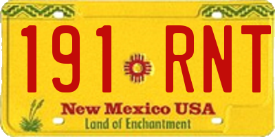 NM license plate 191RNT