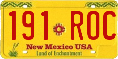 NM license plate 191ROC