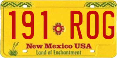 NM license plate 191ROG