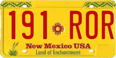 NM license plate 191ROR
