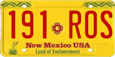 NM license plate 191ROS