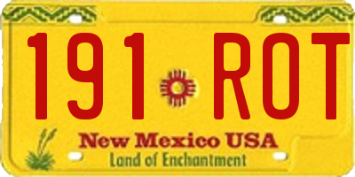 NM license plate 191ROT
