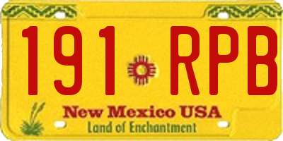 NM license plate 191RPB
