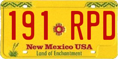 NM license plate 191RPD